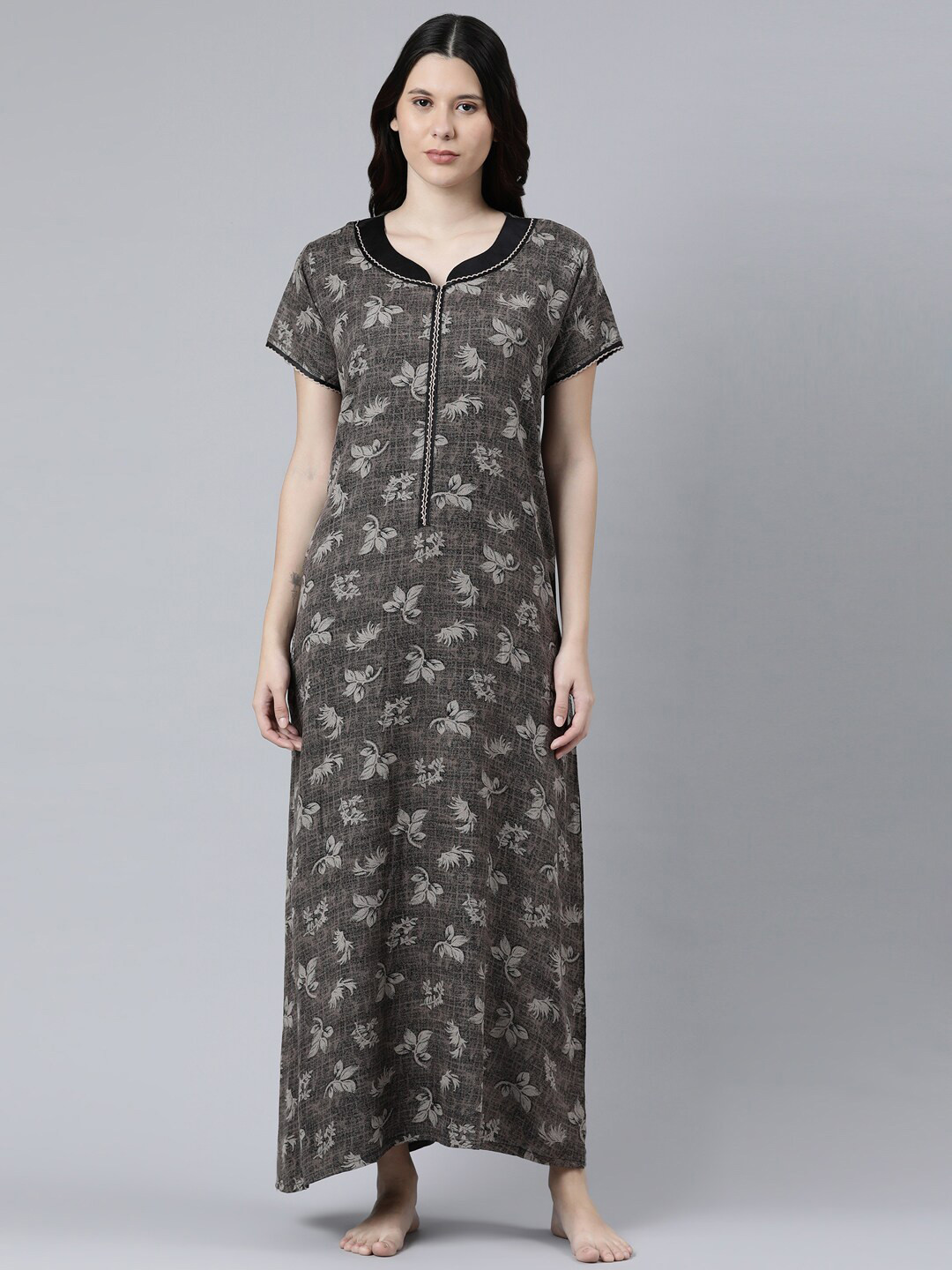 

GOLDSTROMS Floral Printed Maxi Nightdress, Grey