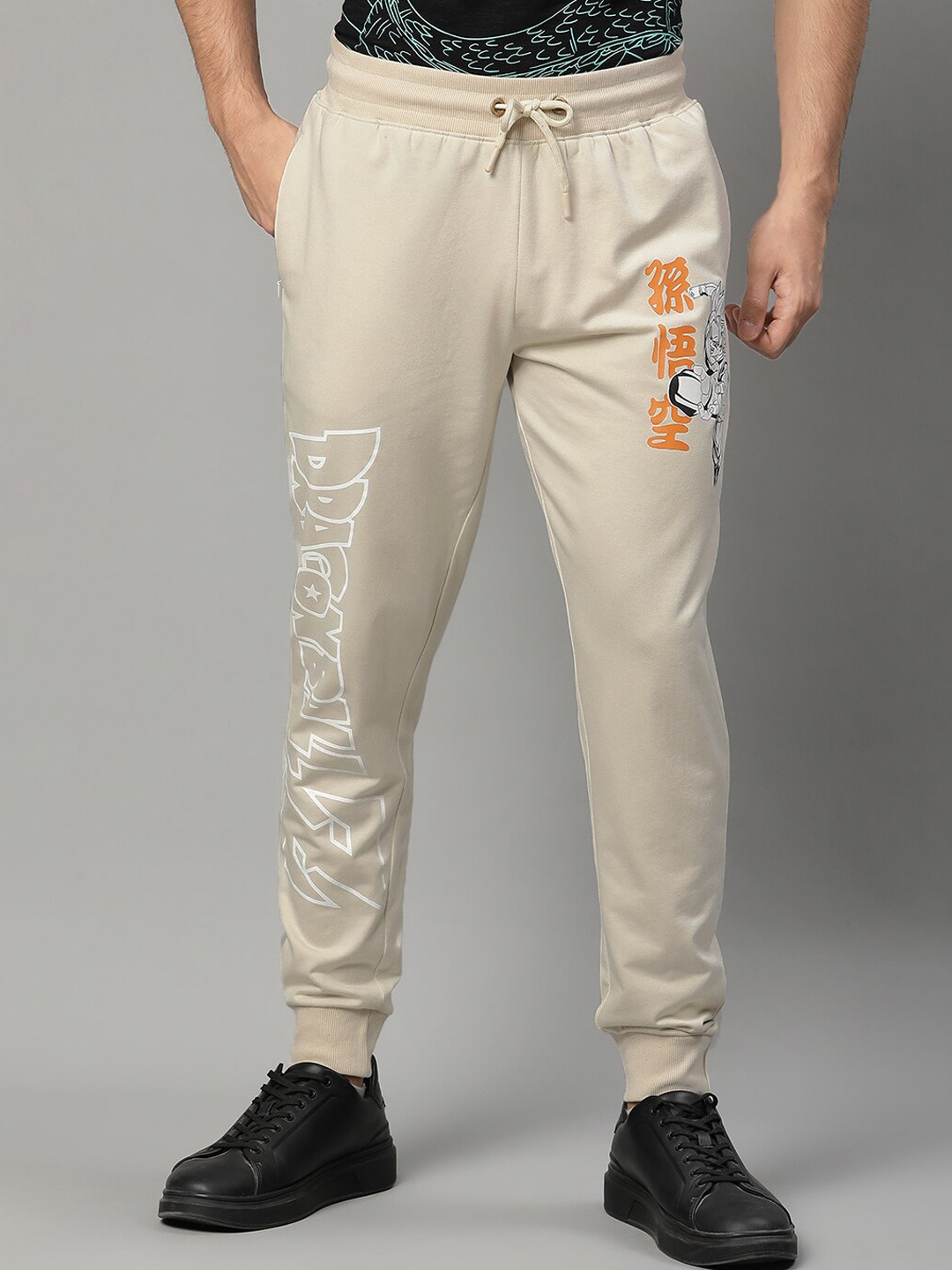 

Free Authority Men Dragon Ball Z Printed Joggers, Cream