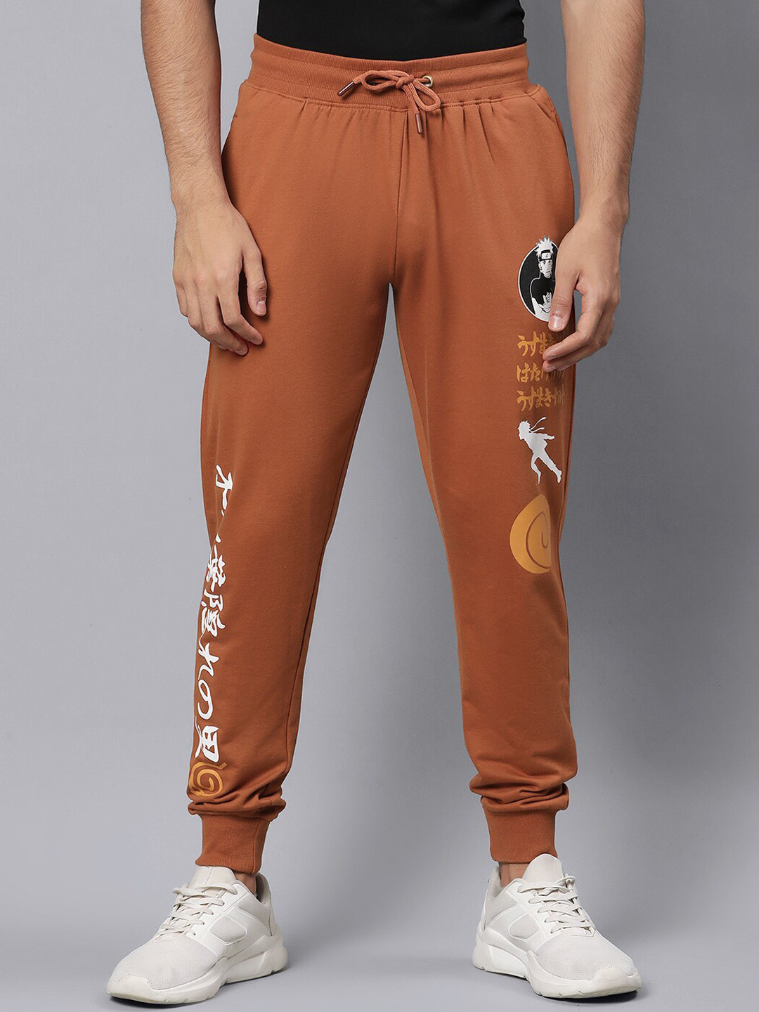 

Free Authority Men Naruto Printed Joggers, Brown