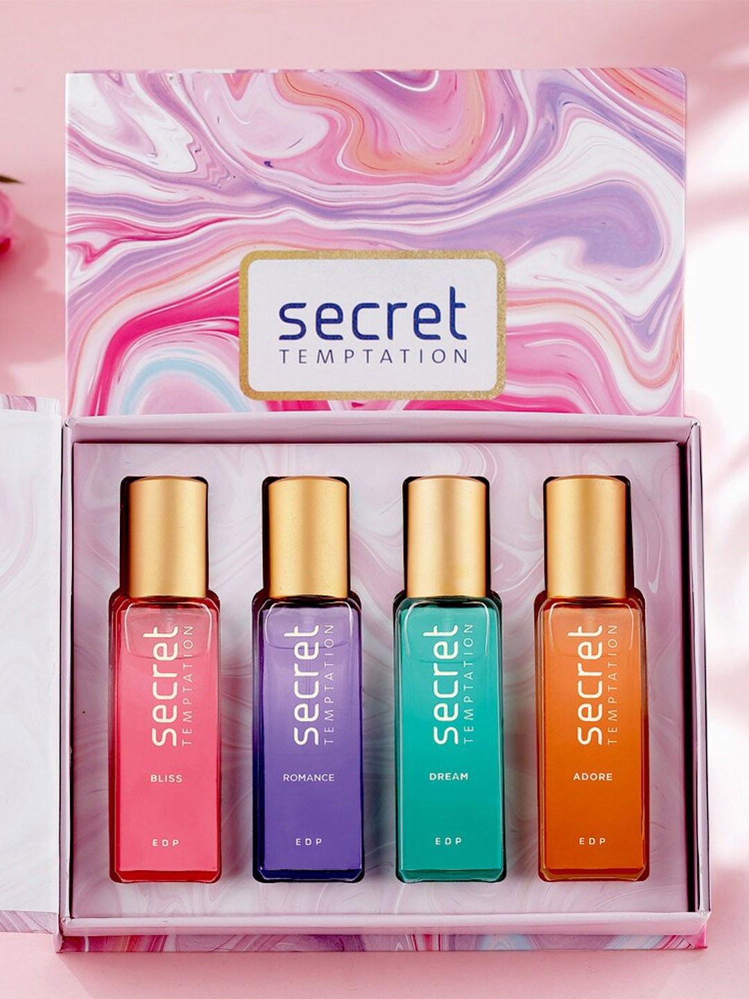 

Secret Temptation Women Set of 4 Eau De Parfum 20 ml Each - Bliss, Romance, Dream, Adore, Purple