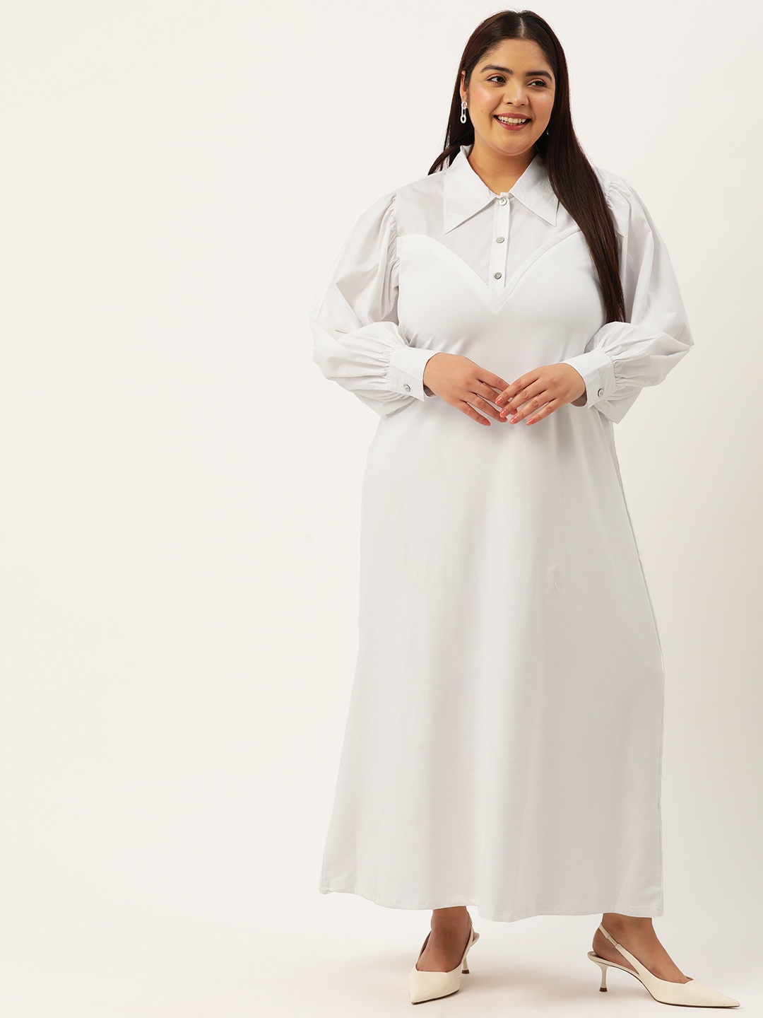 

theRebelinme Plus Size A-Line Maxi Dress, White