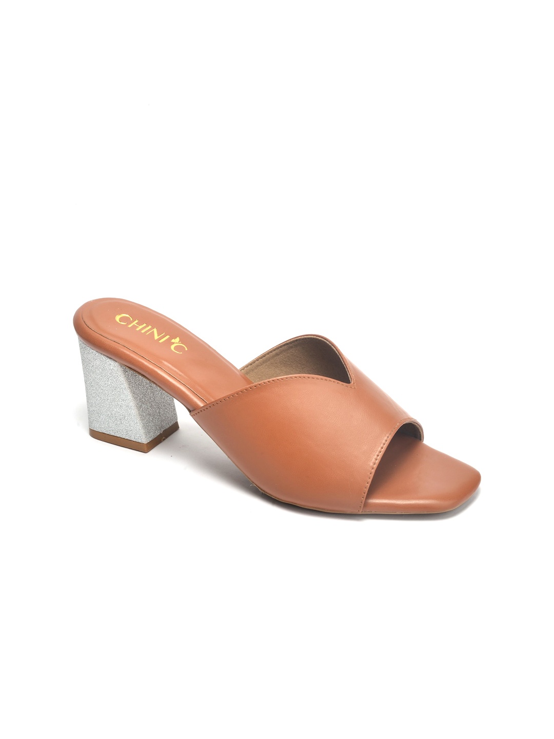 

CHINI C Open Toe Block Heels, Brown