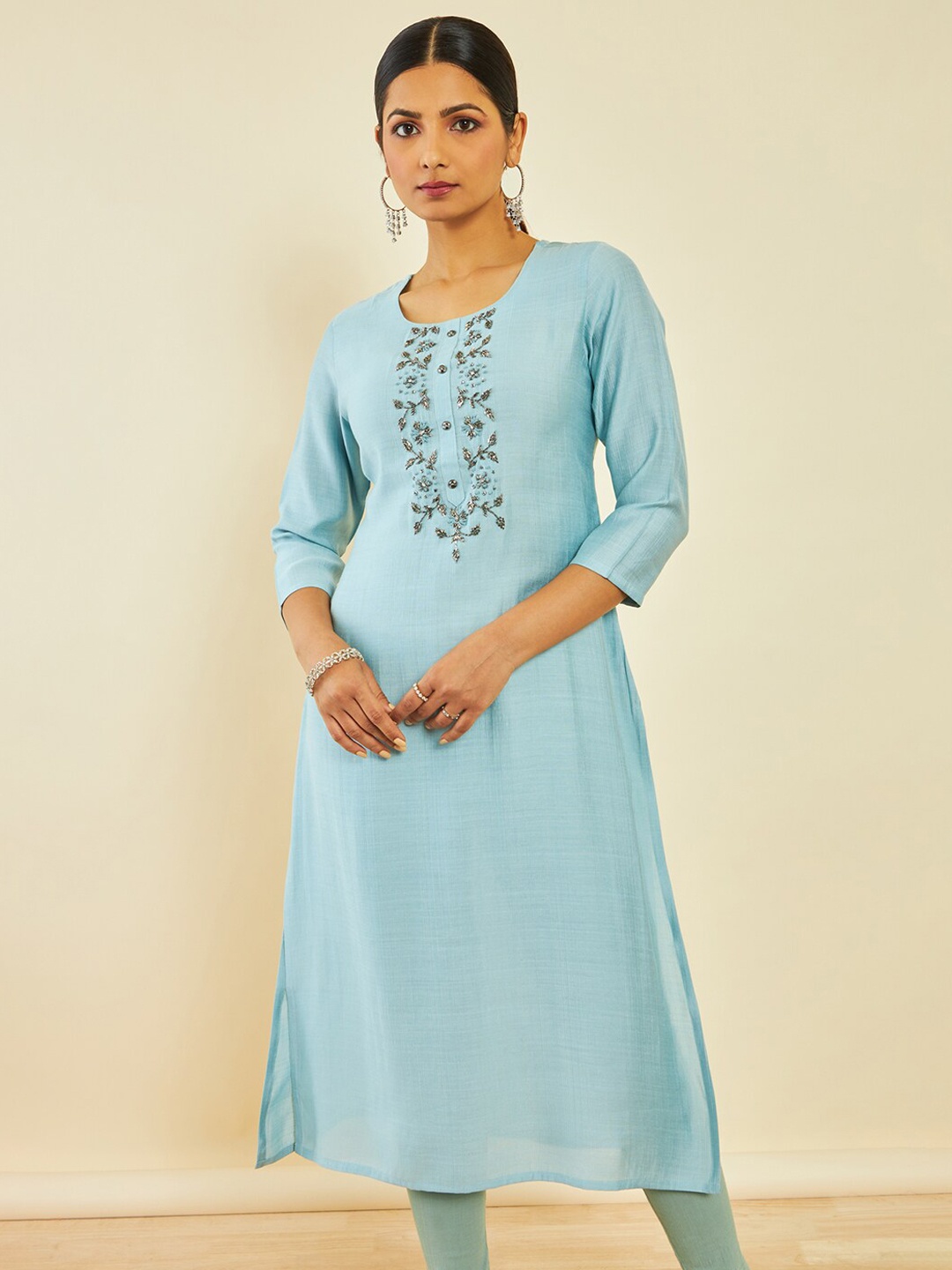 

Soch Embellished Straight Kurta, Blue
