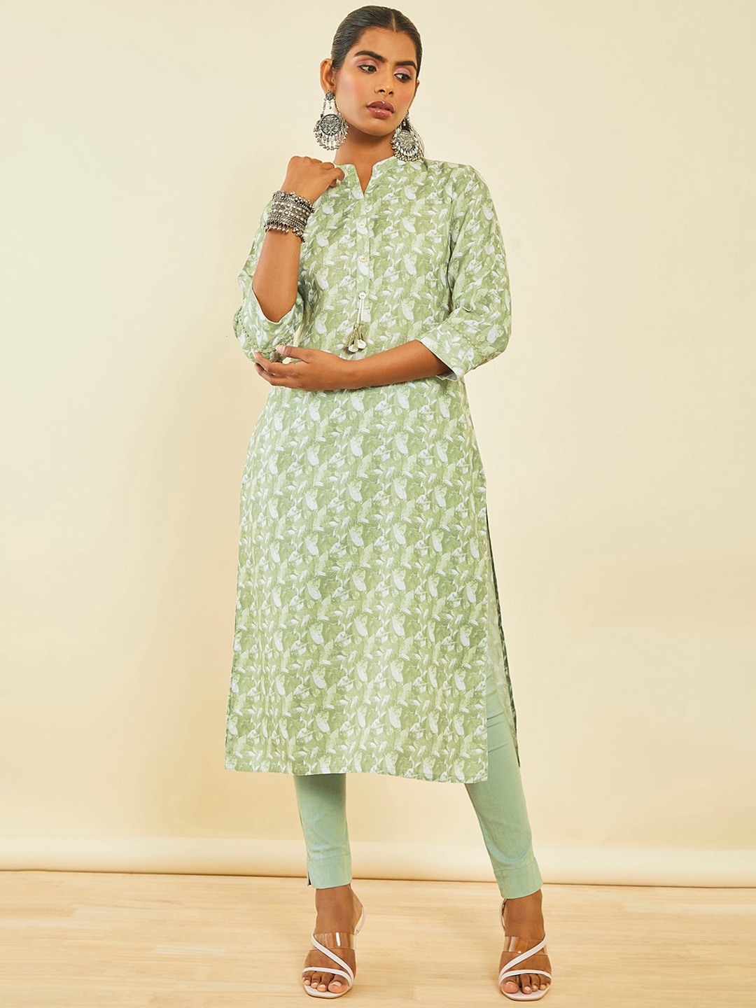 

Soch Abstract Printed Kurta, Green