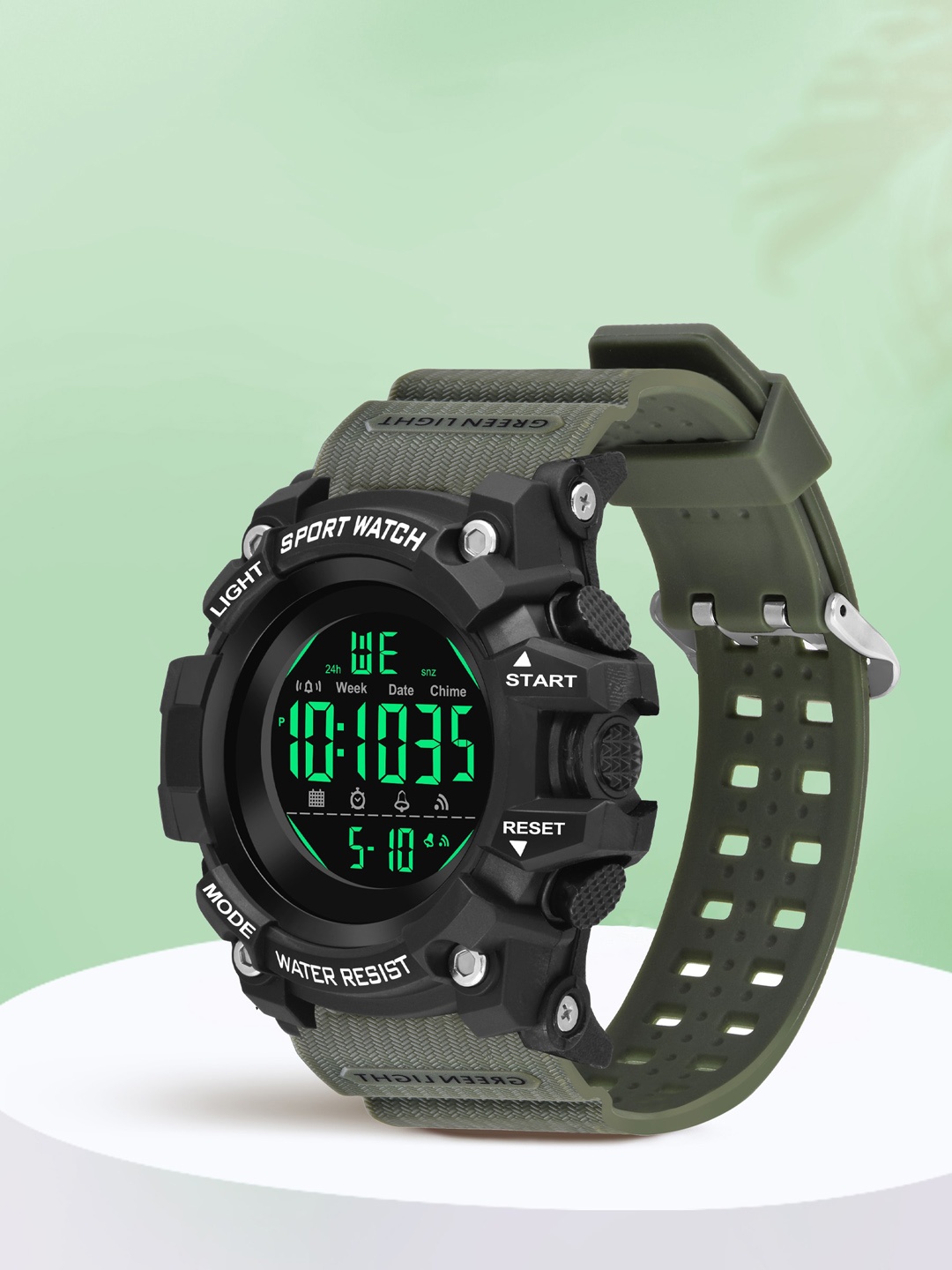 Shocknshop Men Straps Digital Multi Function Watch SK02Green, Green