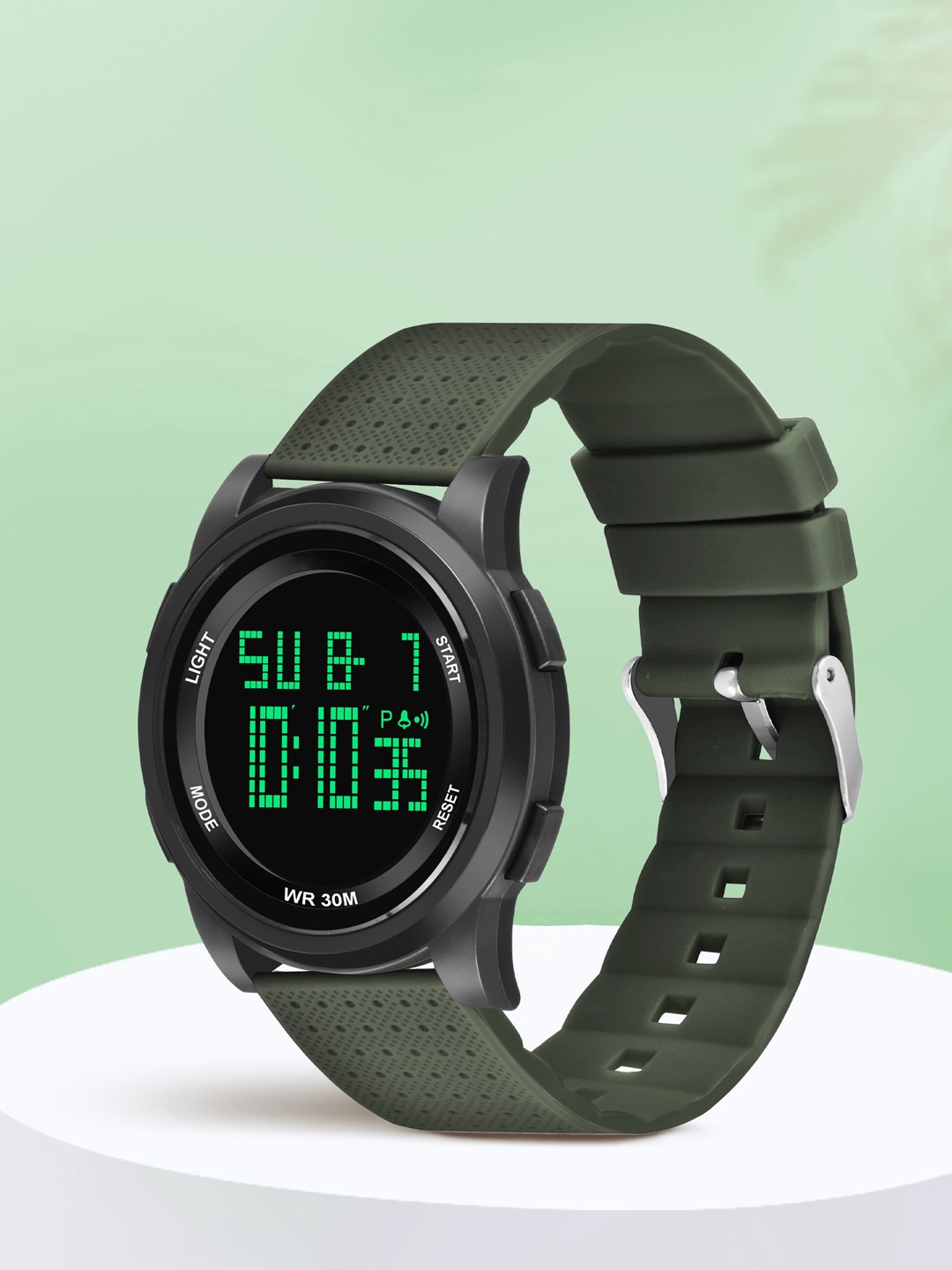 

Shocknshop Men Straps Digital Multi Function Watch W27Green, Black