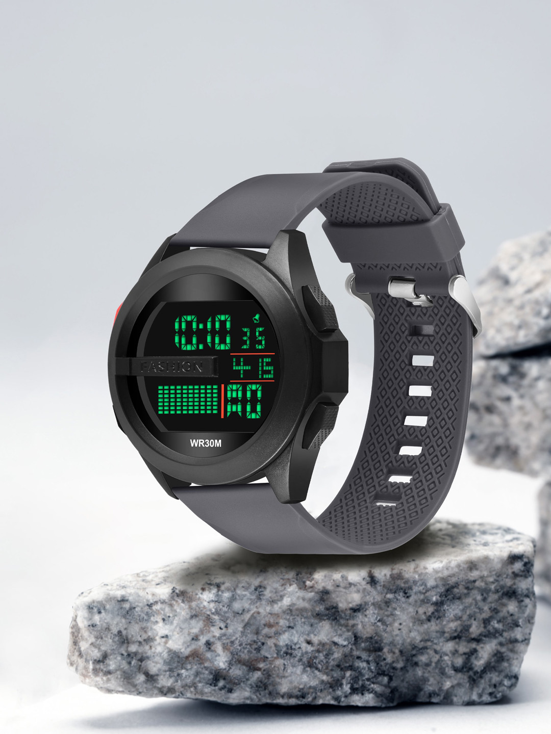 

Shocknshop Men Dial & Straps Digital Multi Function Watch WCH30Grey, Grey