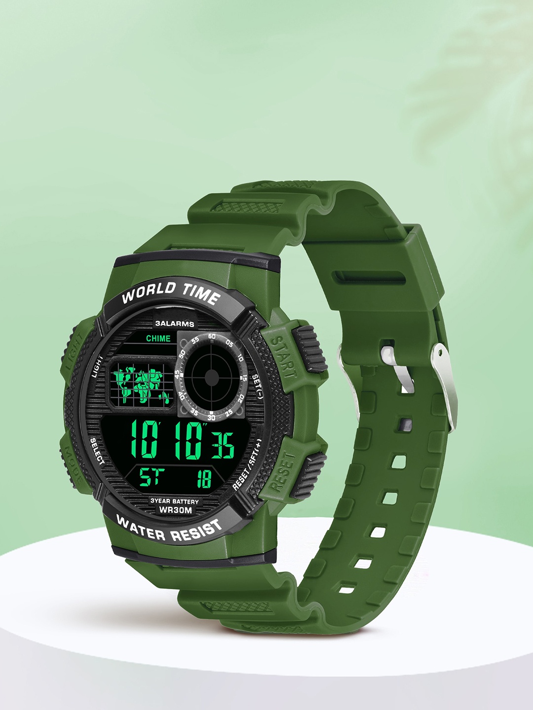 

Shocknshop Men Dial & Straps Digital Multi Function Watch WCH25Green, Green