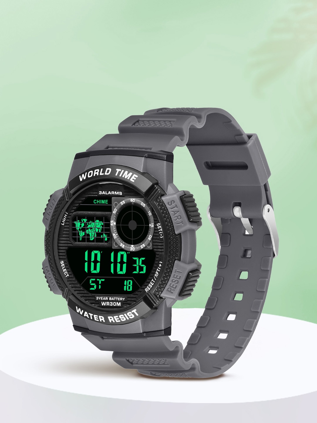 

Shocknshop Men Dial & Straps Digital Multi Function Watch WCH25Grey, Grey