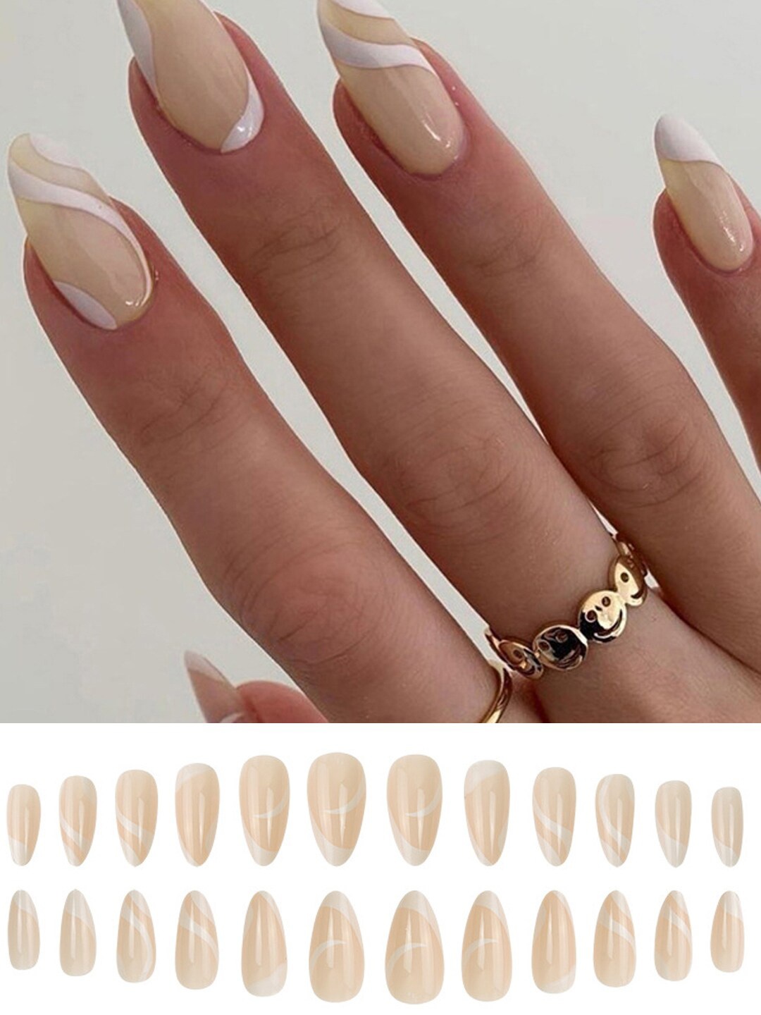 

Secret Lives 24 Pieces Translucent Annie French Nail Tips, Nude