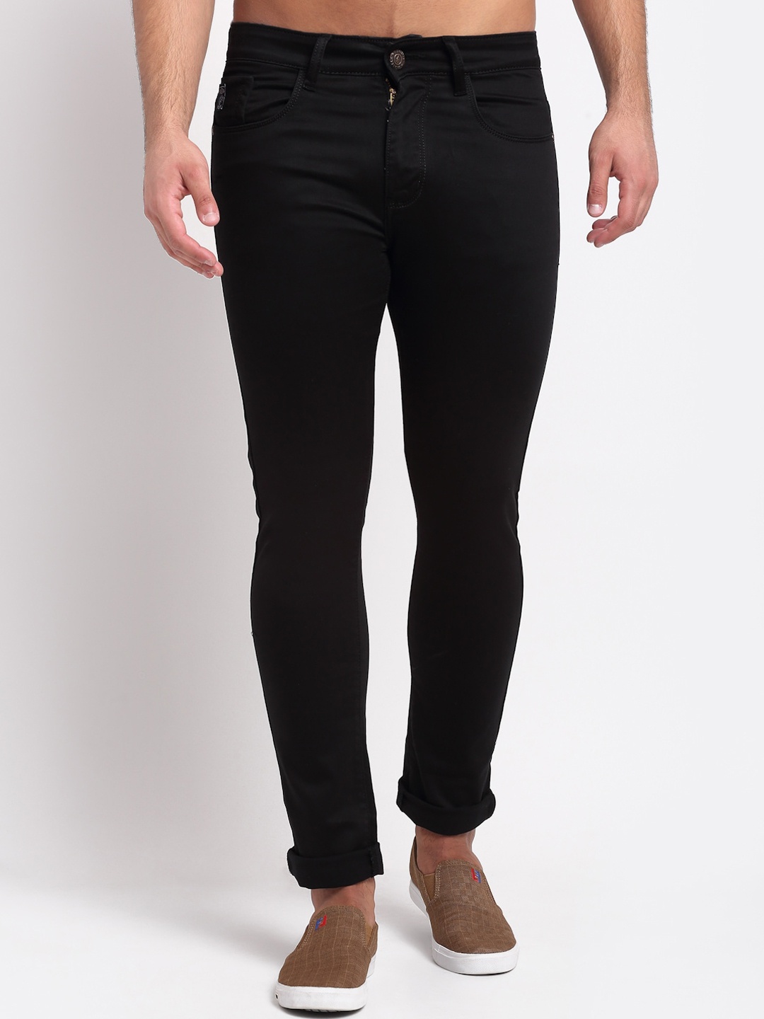 

LOUIS STITCH Men Slim Fit Clean Look Stretchable Jeans, Black