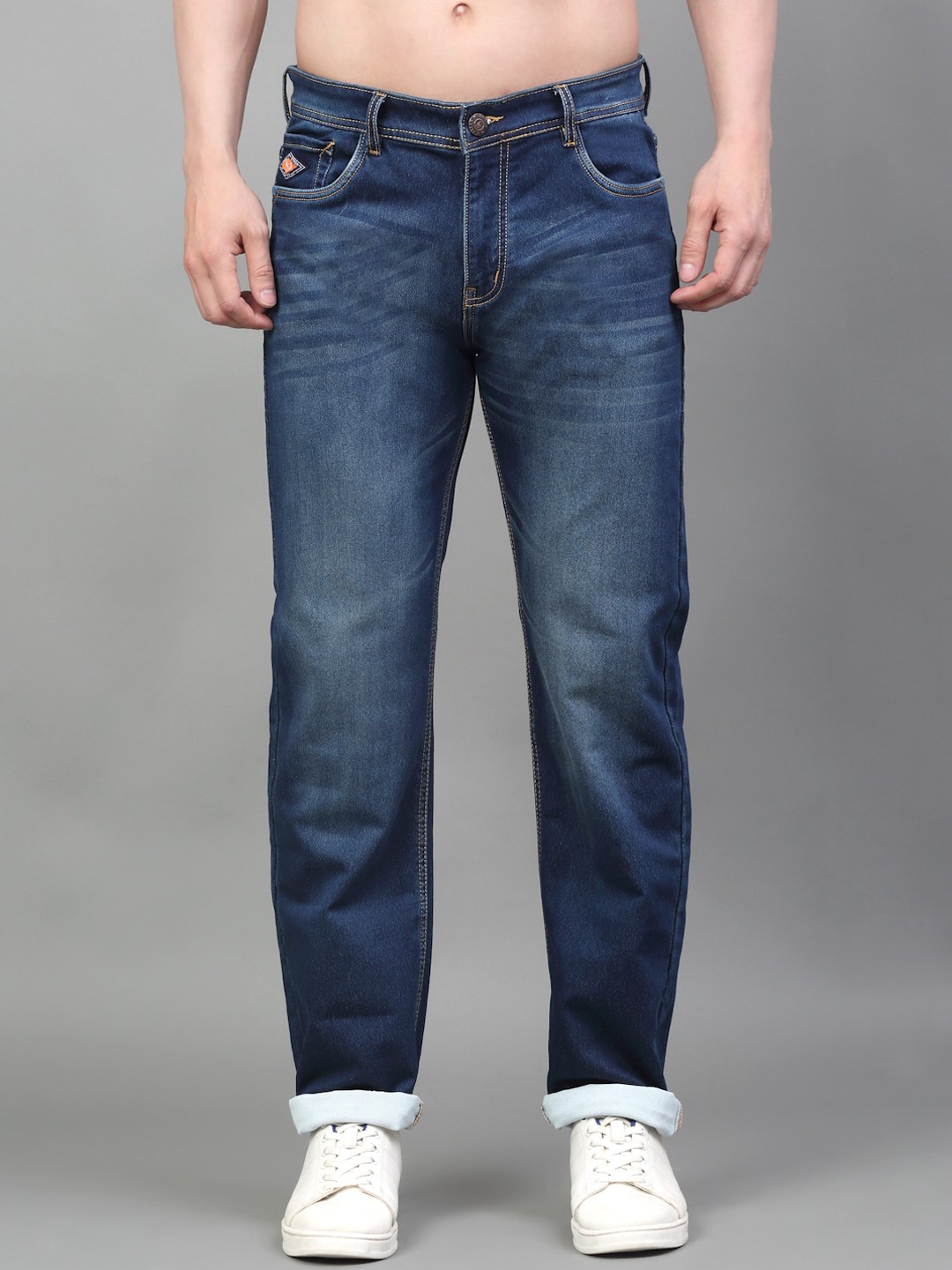 

LOUIS STITCH Men Slim Fit Light Fade Clean Look Stretchable Jeans, Navy blue
