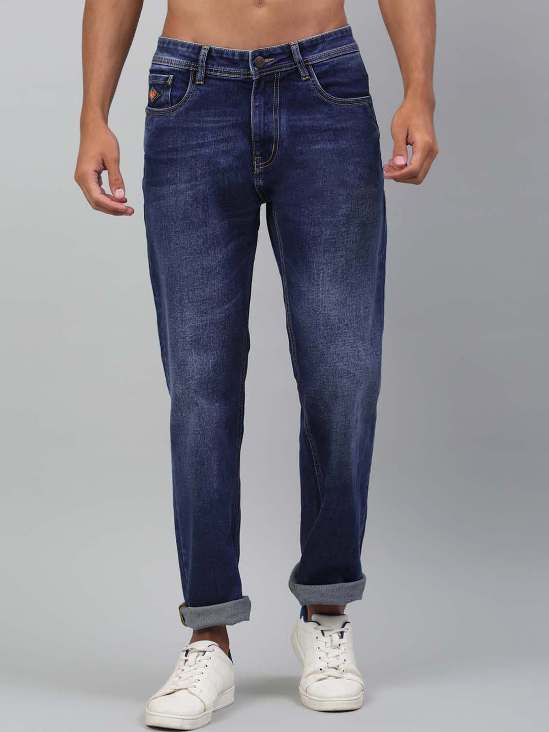 

LOUIS STITCH Men Mid-Rise Heavy Fade Clean Look Stretchable Jeans, Blue