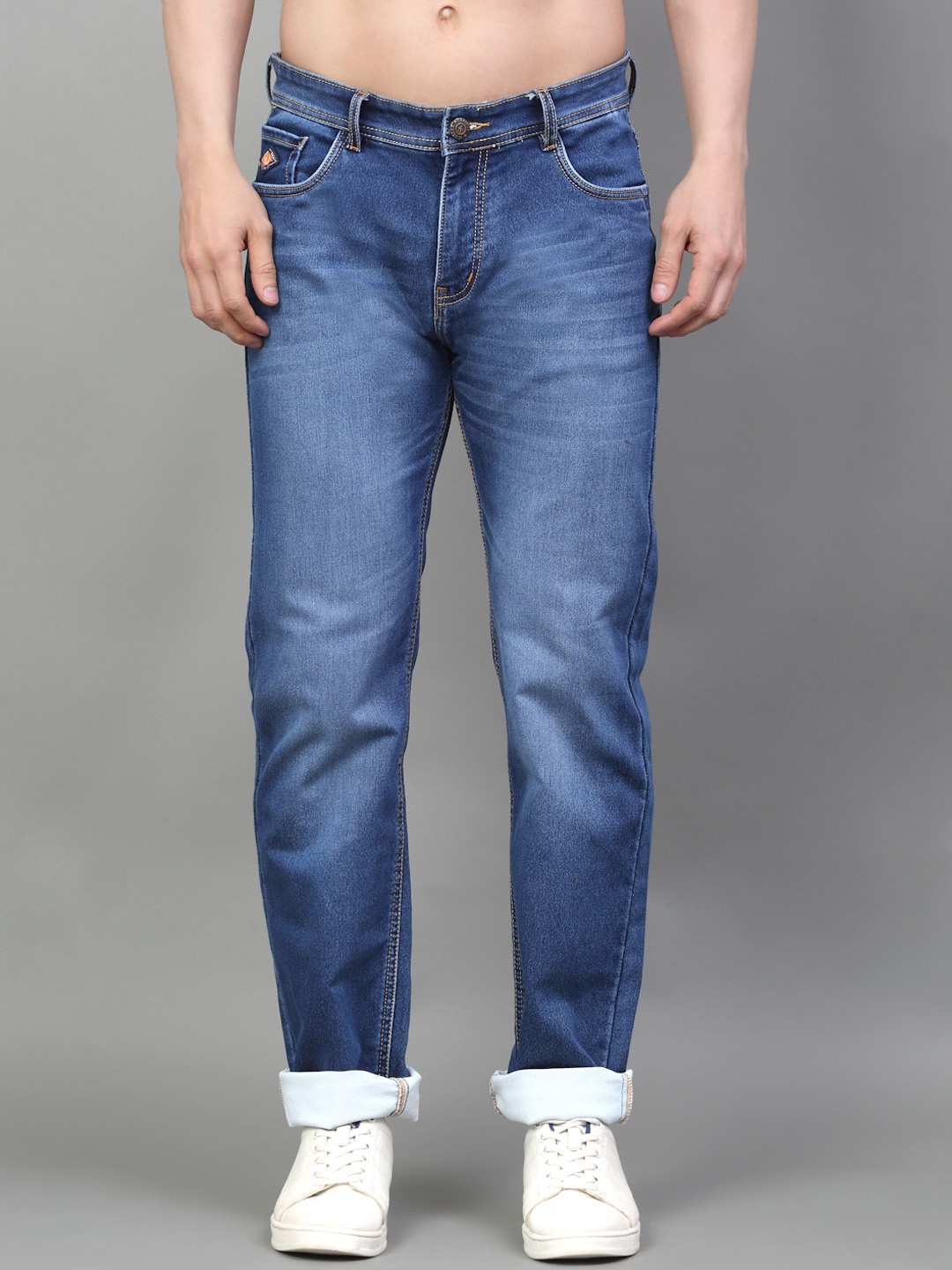 

LOUIS STITCH Men Light Fade Clean Look Stretchable Jeans, Blue