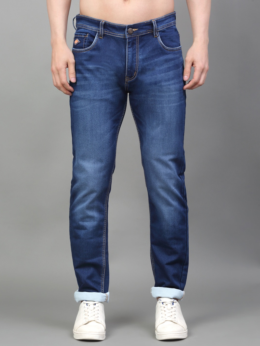 

LOUIS STITCH Men Slim Fit Light Fade Clean Look Stretchable Jeans, Navy blue