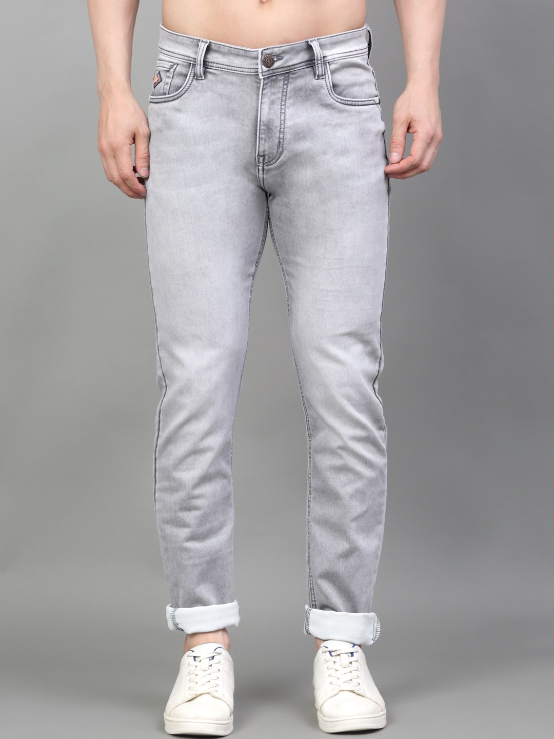 

LOUIS STITCH Men Slim Fit Cotton Stretchable Jeans, Grey