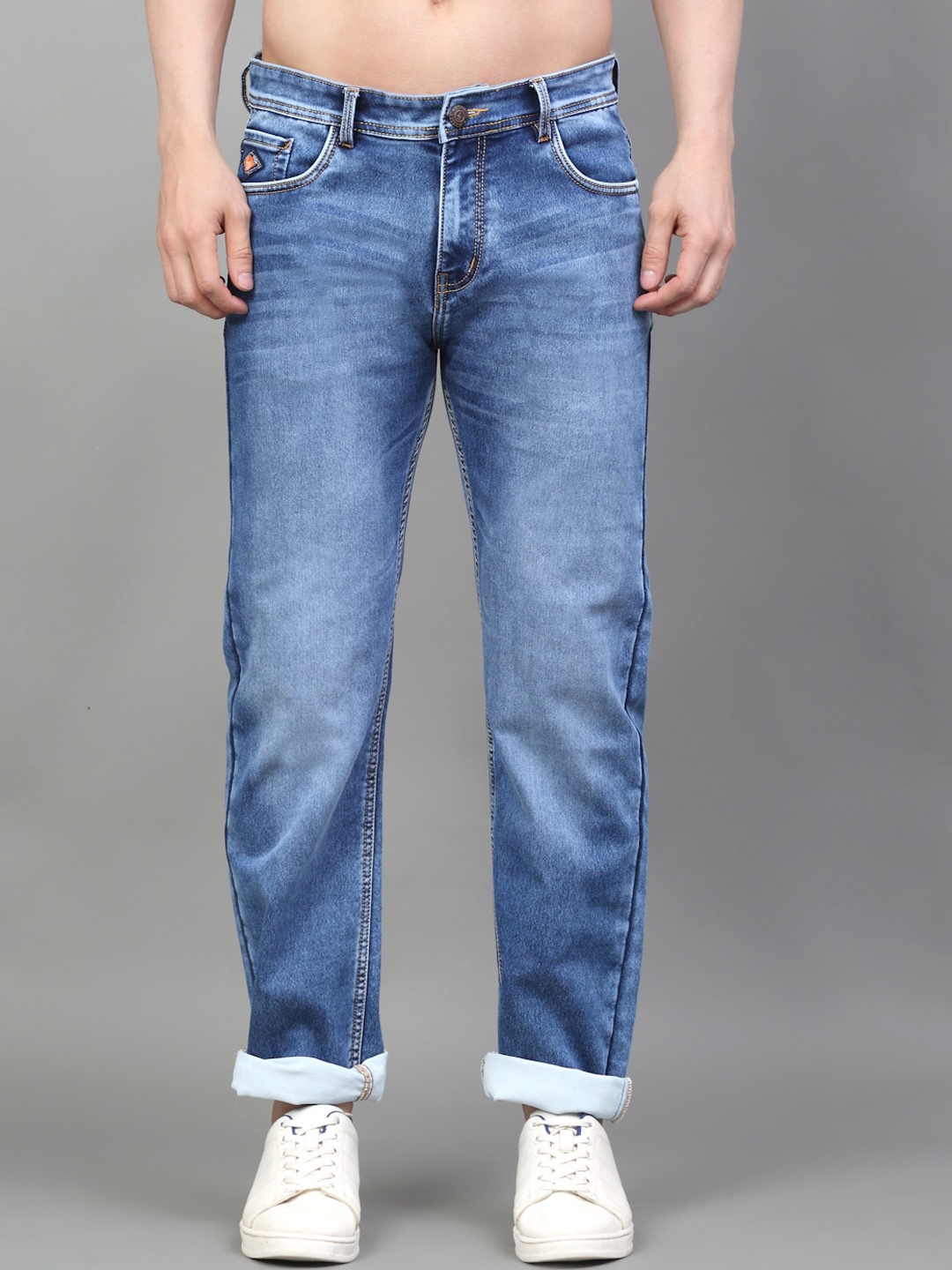 

LOUIS STITCH Men Regular Fit Clean Look Mid-Rise Cotton Jeans, Blue