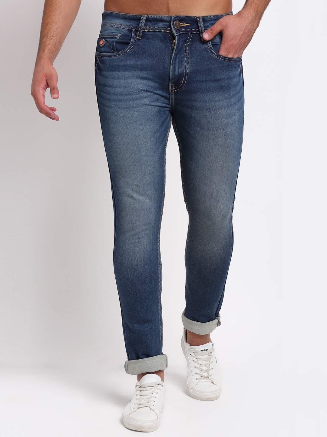 

LOUIS STITCH Men Slim Fit Heavy Fade Clean Look Stretchable Jeans, Blue
