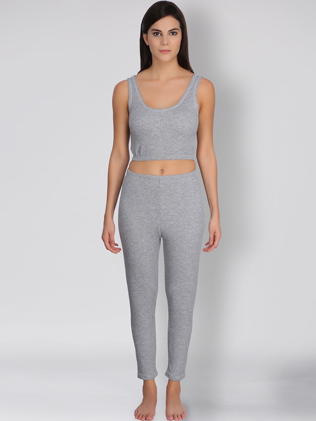 

SELFCARE Crop Top With Trouser, Grey