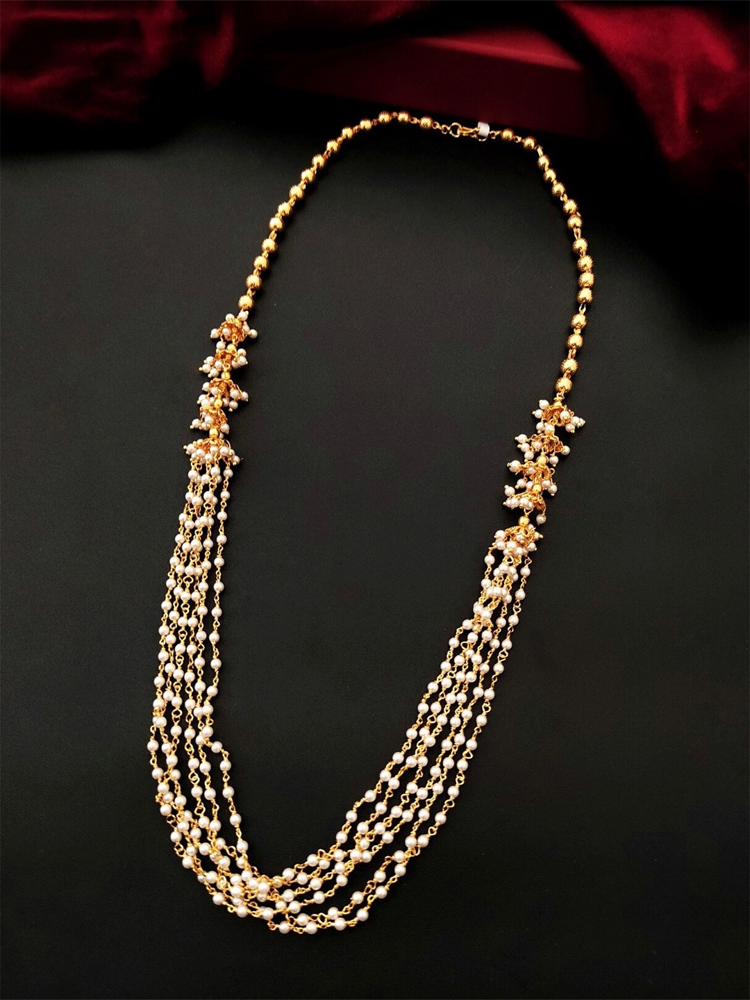 

Pihtara Jewels Gold-plated Layered Pearl Necklace
