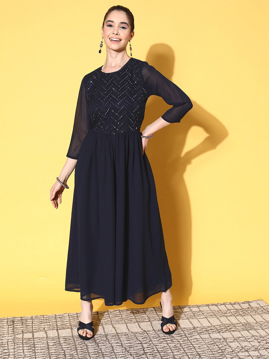 

Ishin Embellished Jumpsuit, Navy blue