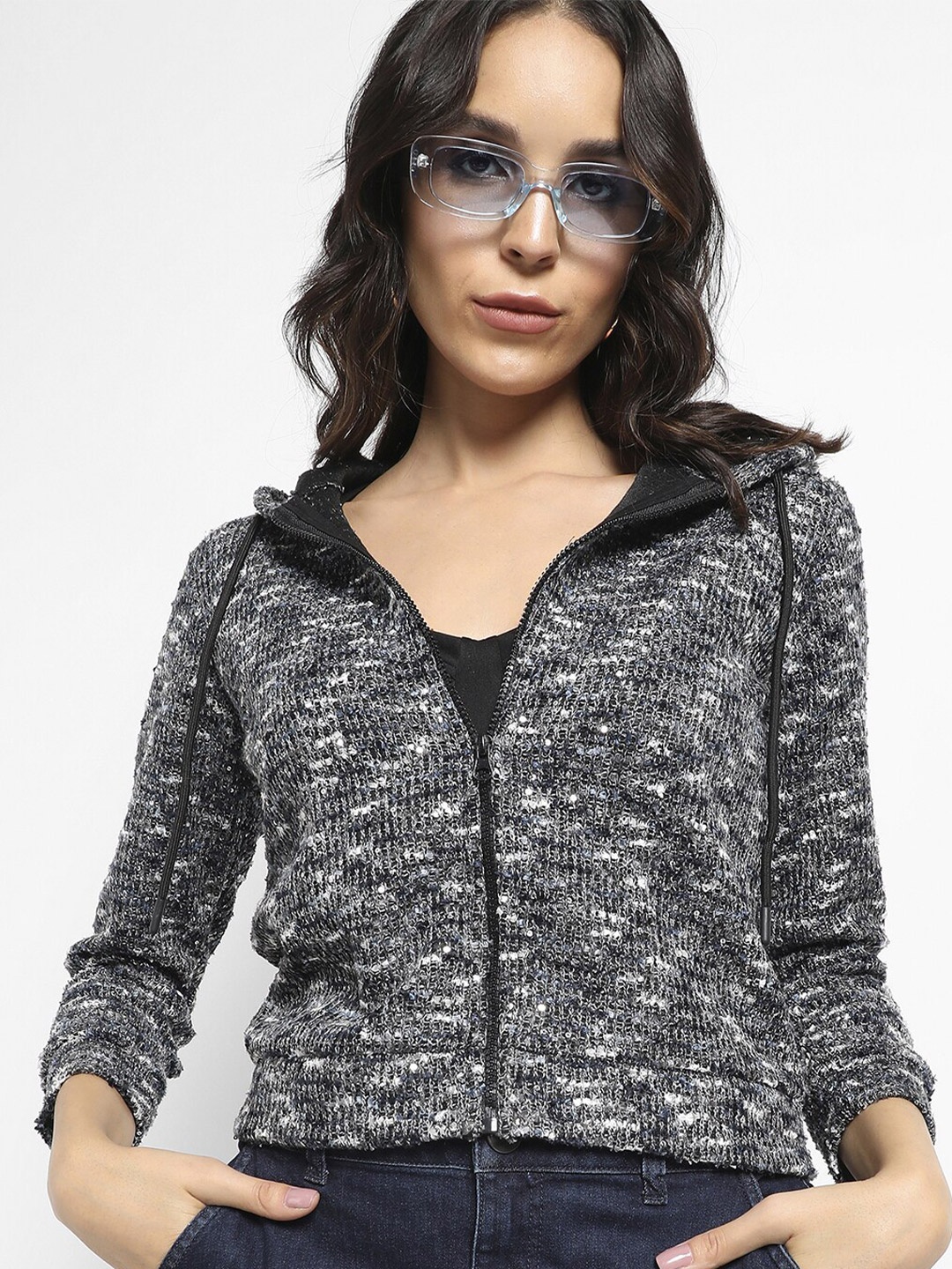

Campus Sutra Abstract Printed Cotton Sweatshirt, Charcoal