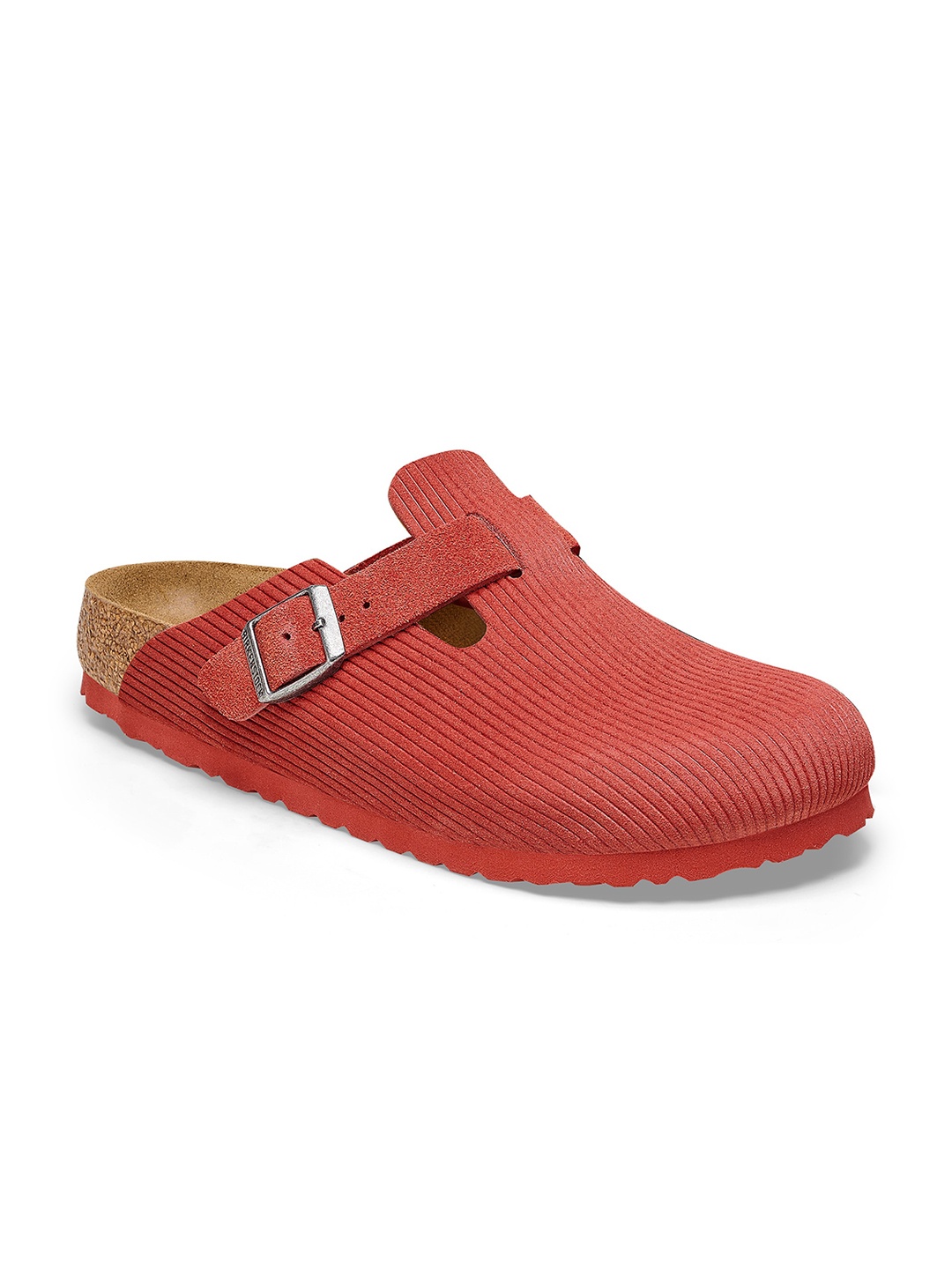 

Birkenstock Boston Corduroy Sienna Red Regular Width Suede Embossed Clogs, Rust