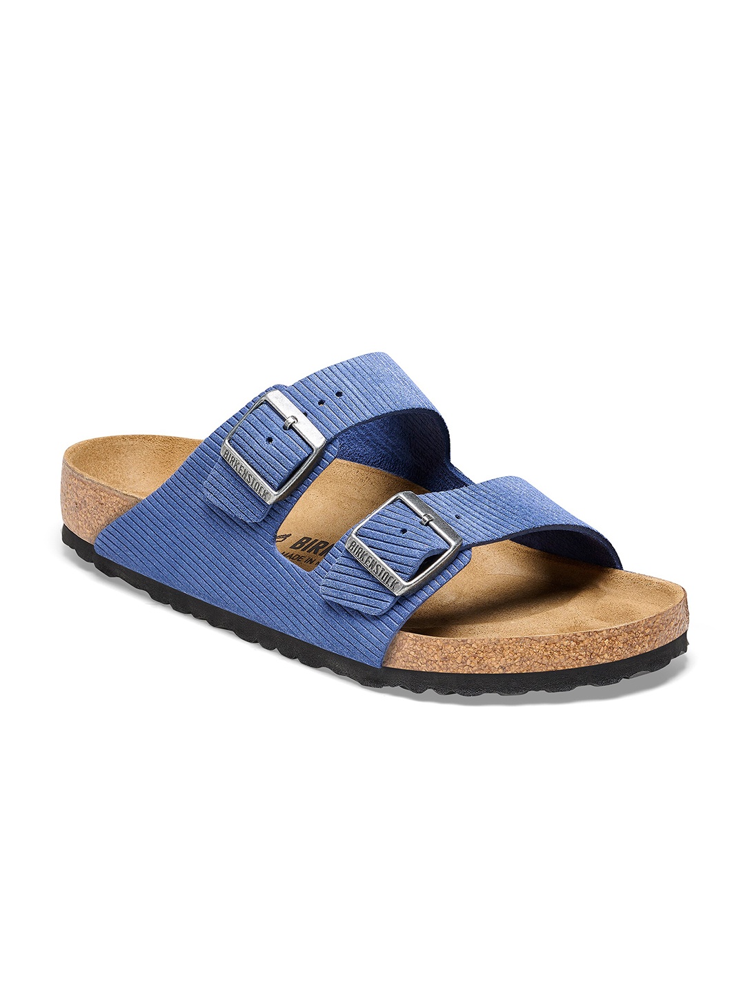 

Birkenstock Unisex Arizona Suede Embossed Regular Width Two-Strap Comfort Sandals, Blue