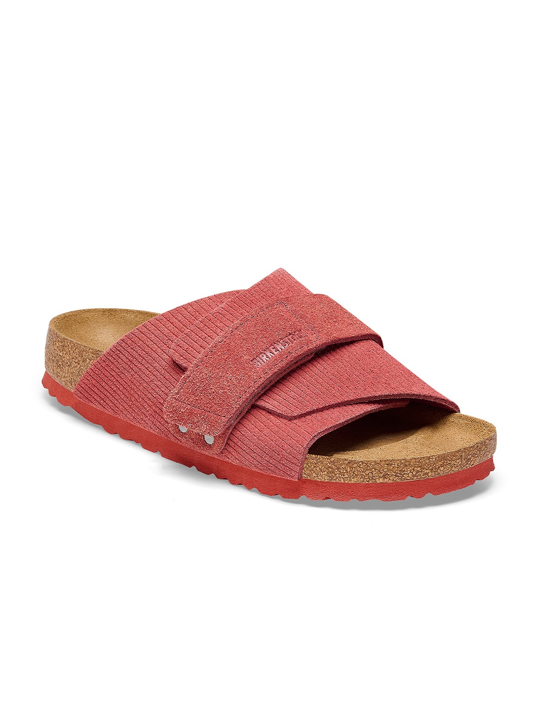 

Birkenstock Unisex Kyoto Suede Embossed Regular Width One-Strap Comfort Sandals, Red