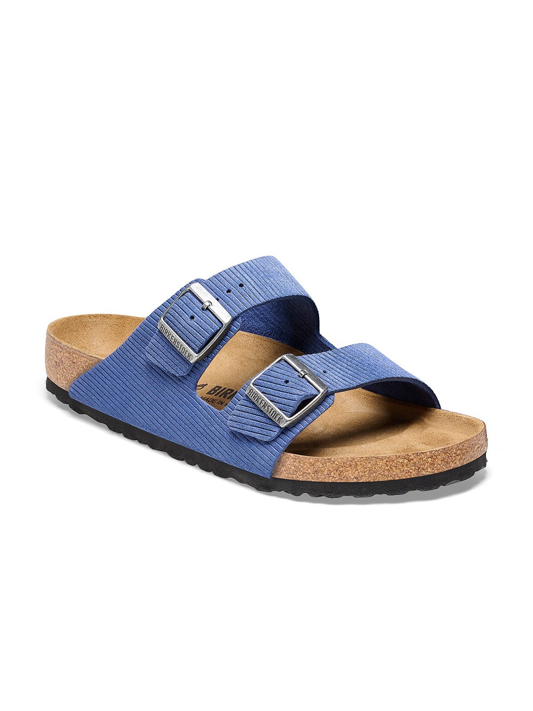 

Birkenstock Unisex Arizona Suede Embossed Narrow Width Two-Strap Comfort Sandals, Blue