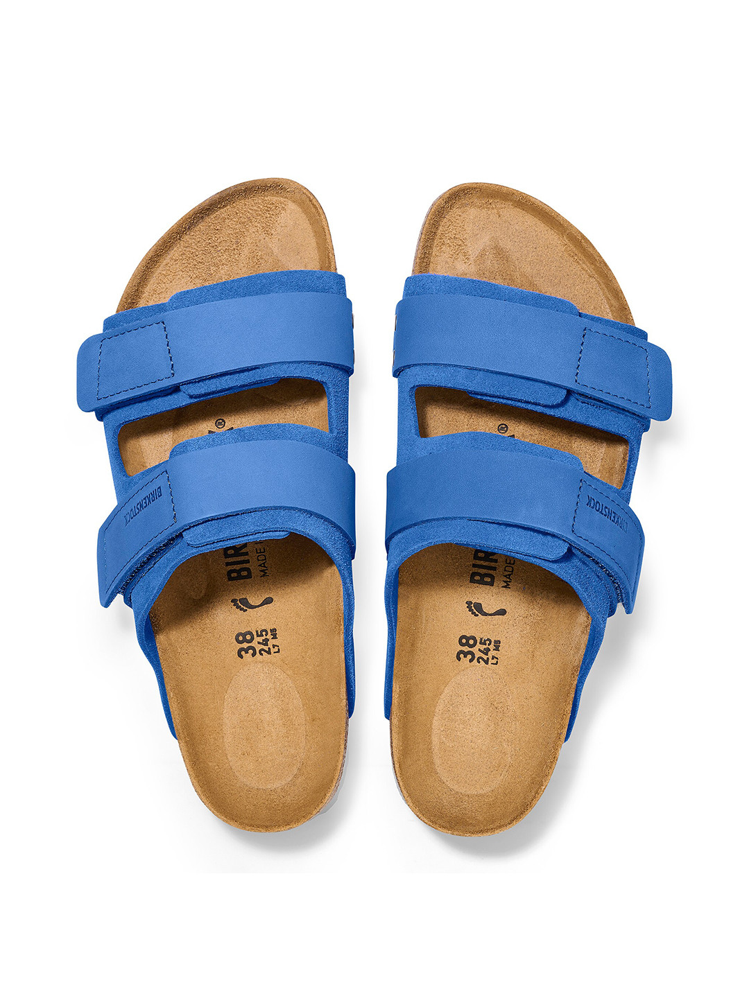 

Birkenstock Uji Ultra Blue Narrow Width Nubuck/Suede Leather Two-Strap Sandals