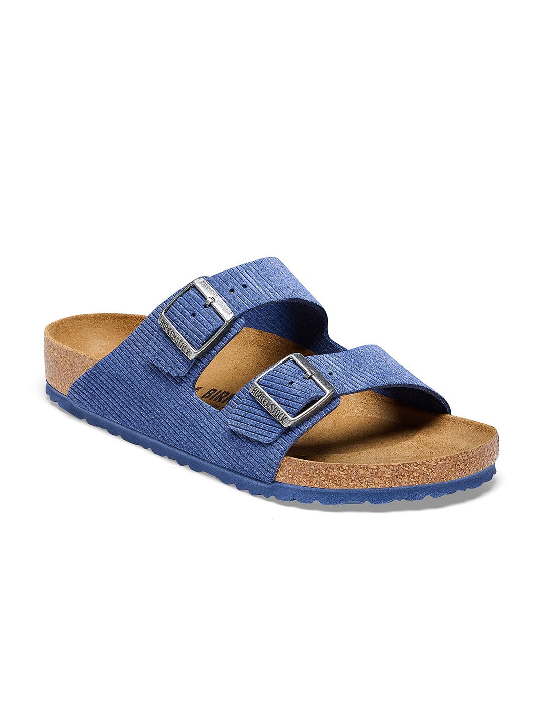 

Birkenstock Unisex Arizona Suede Embossed Regular Width Two-Strap Comfort Sandals, Blue