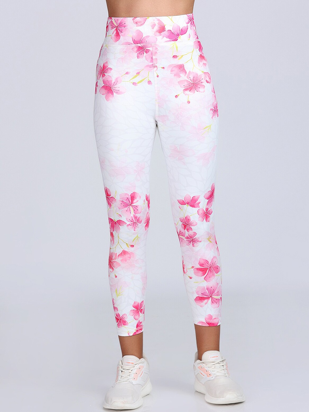 

Apraa & Parma Women Printed High Waist DRI-FIT Ankle Length Tights, White