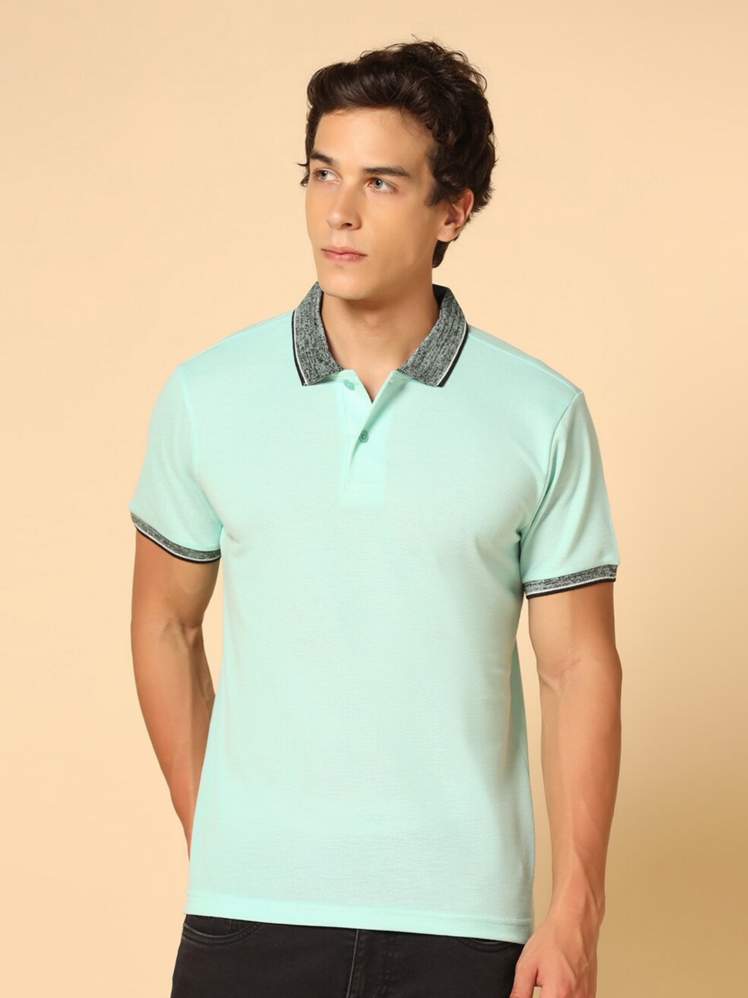 

INKKR Polo Collar Short Sleeves T-Shirt, Green
