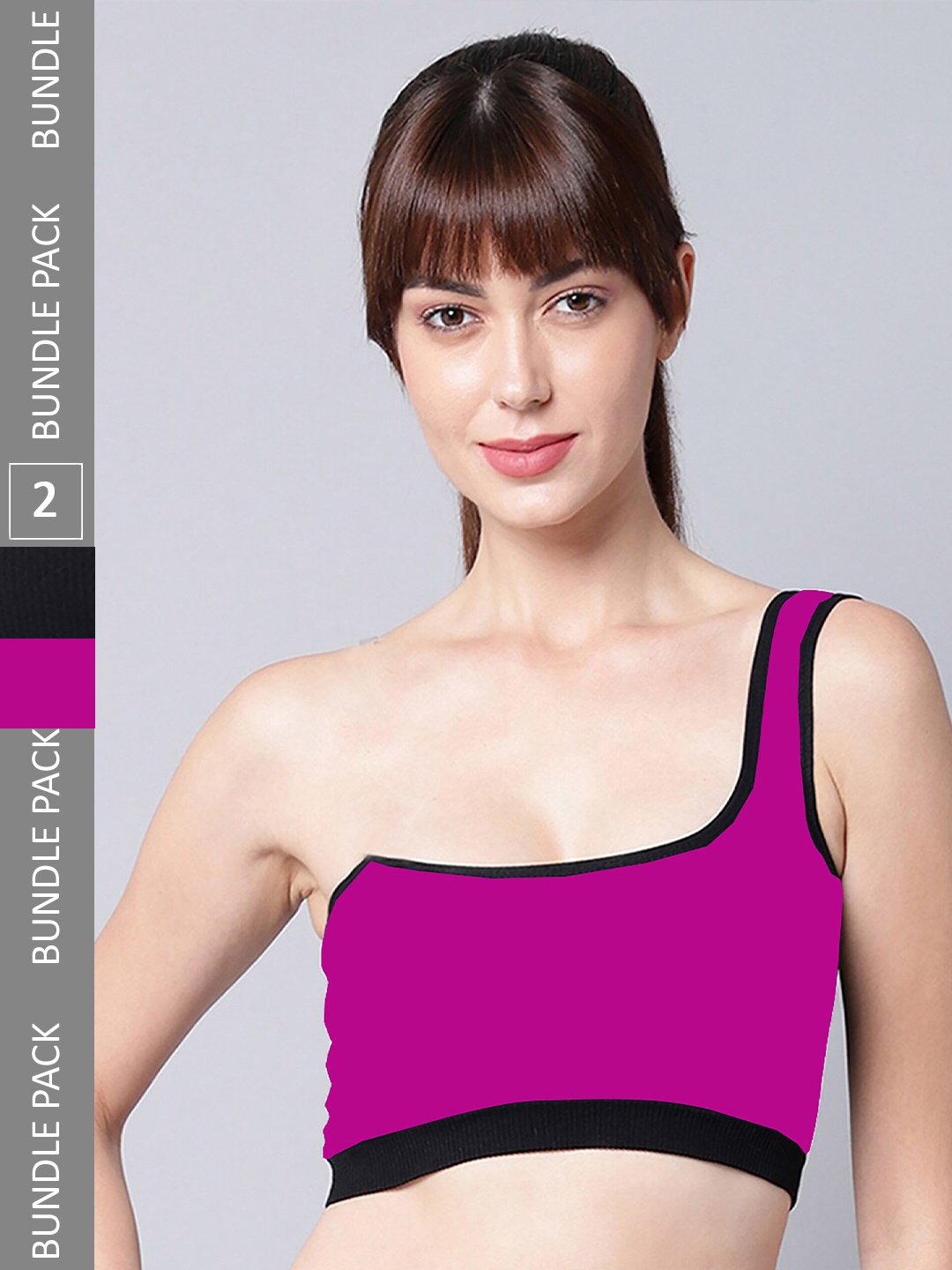 

AROUSY Pack Of 2 Non Padded Full Coverage 360 Degree Support Cotton Minimizer Bra, Black
