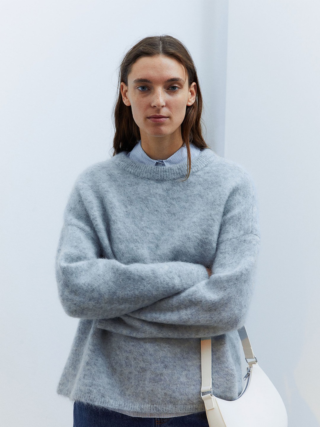 

H&M Oversized Fluffy Jumper, Blue