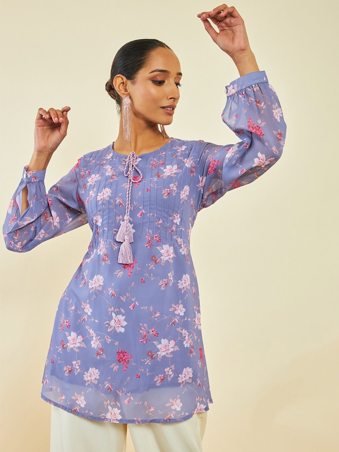 Soch Floral Printed Tunic, Purple