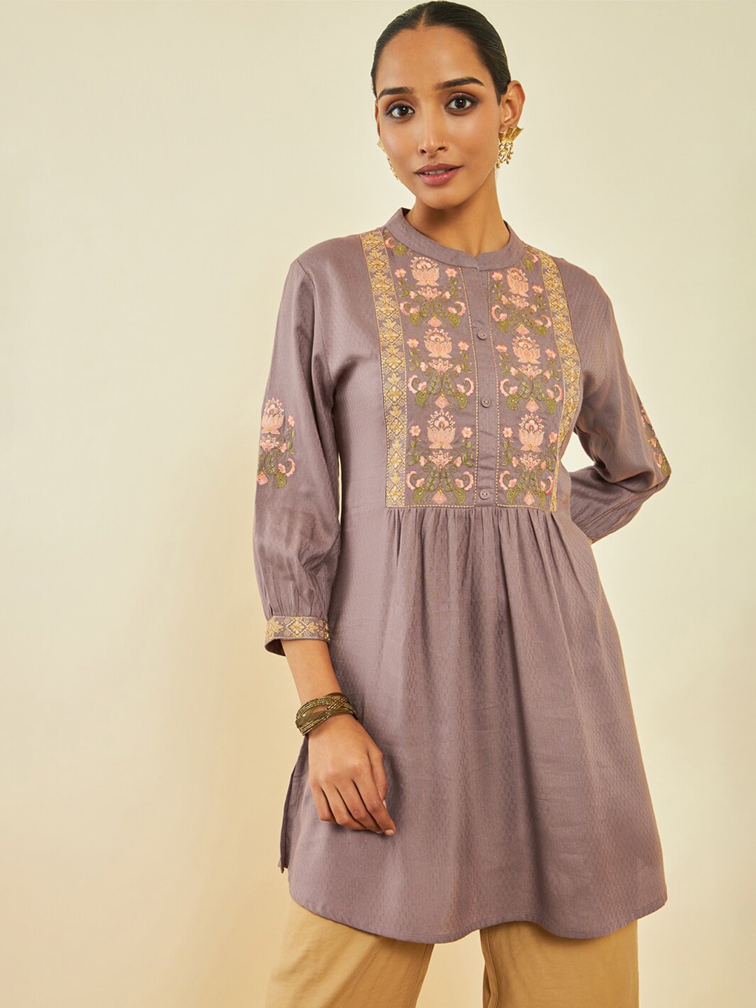 

Soch Floral Embroidered Tunic, Lavender