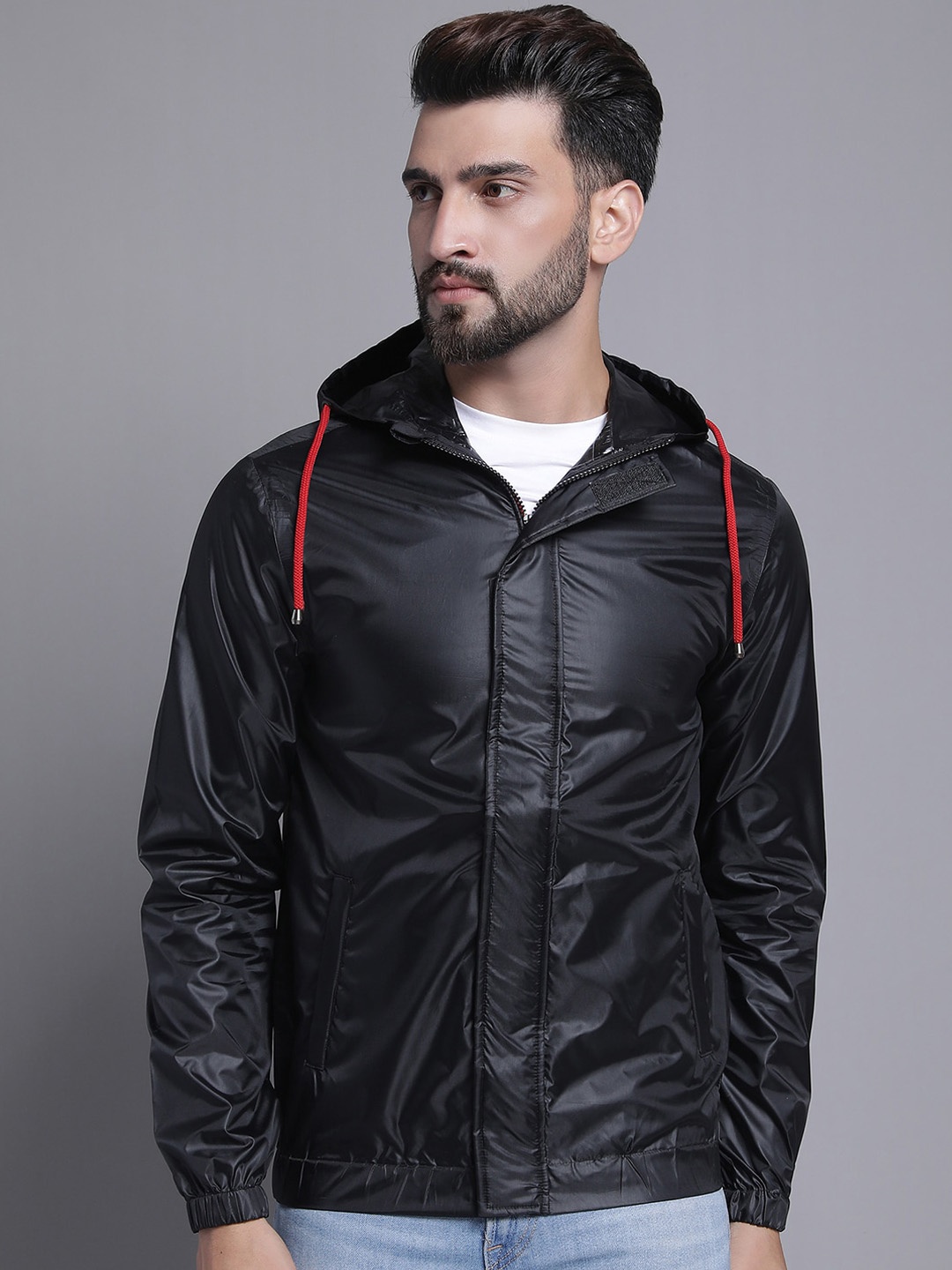 

HOUSE OF VEDAS Windcheater and Water Resistant Sporty Jacket, Black