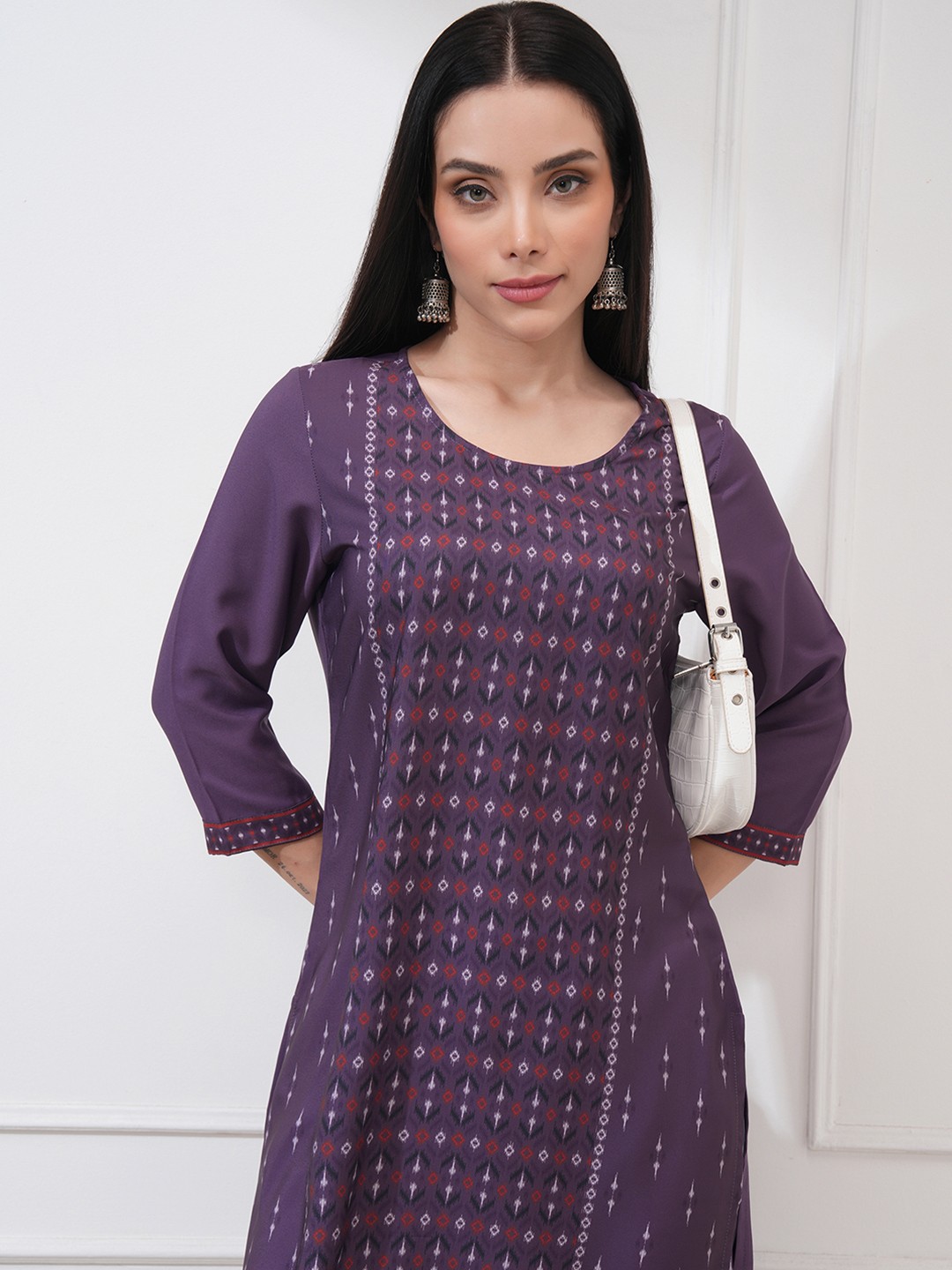 

Vishudh Ethnic Printed Straight Kurta, Purple