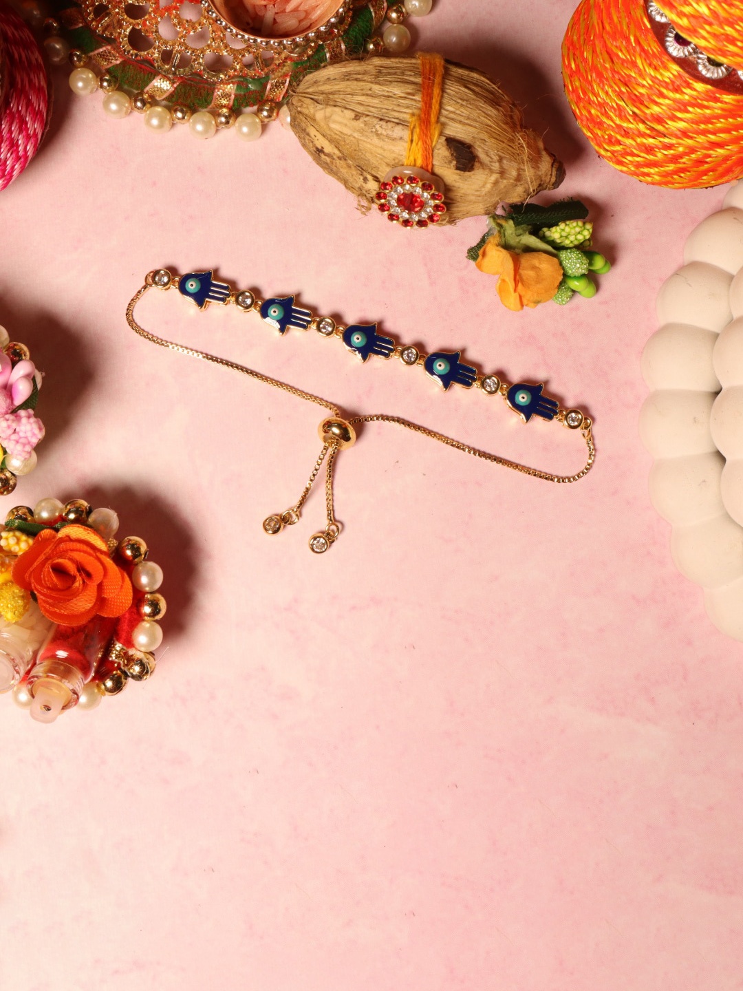 

SALTY Women Turkish Evil Eye Rakhi, Gold