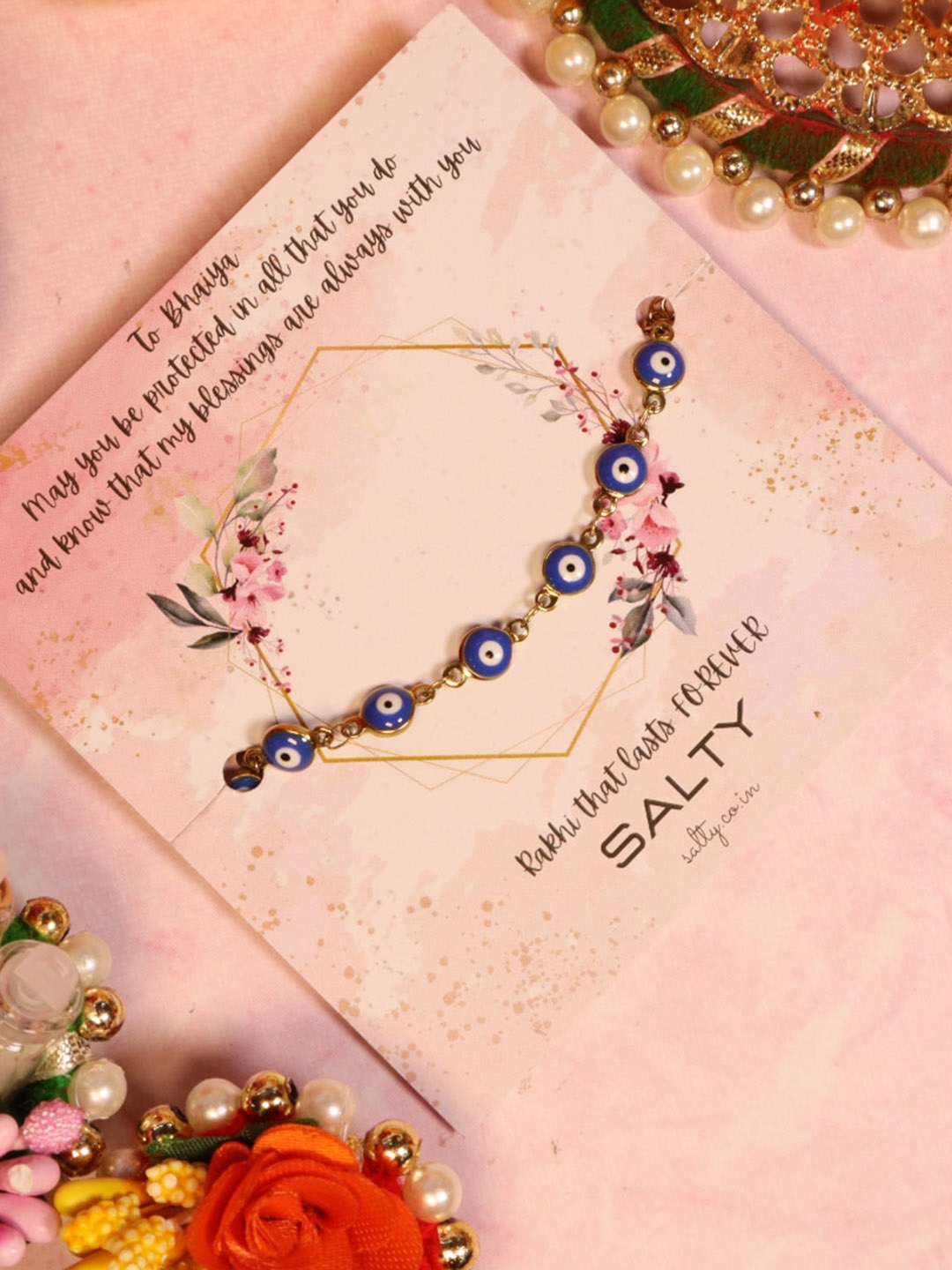 

SALTY Men Bewitching Evil Eye Rakhi, Gold
