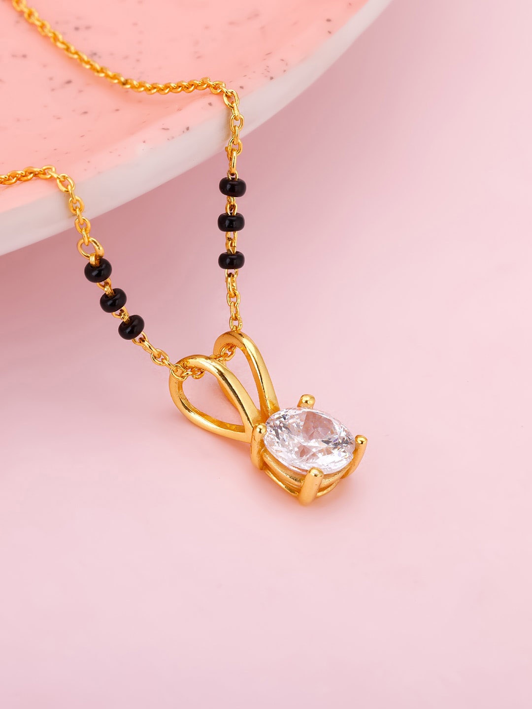 

GIVA 925 Silver Golden Forever Moments Mangalsutra, Gold