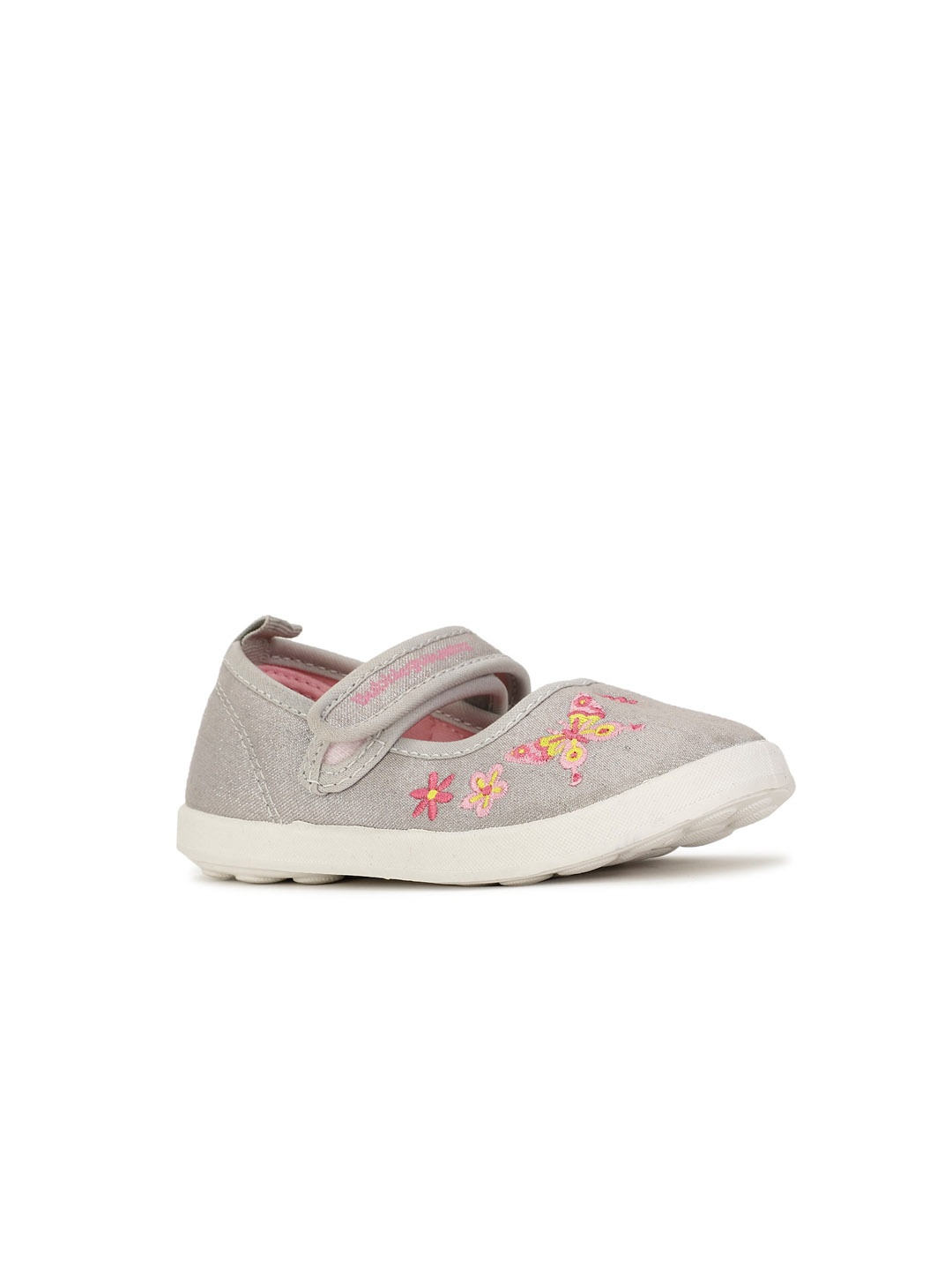 

Bubblegummers Girls Embroidered Ballerinas Flats, Grey