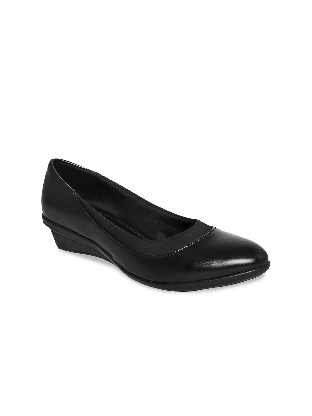 

V-WALK Round Toe Wedge Heel Pumps, Black
