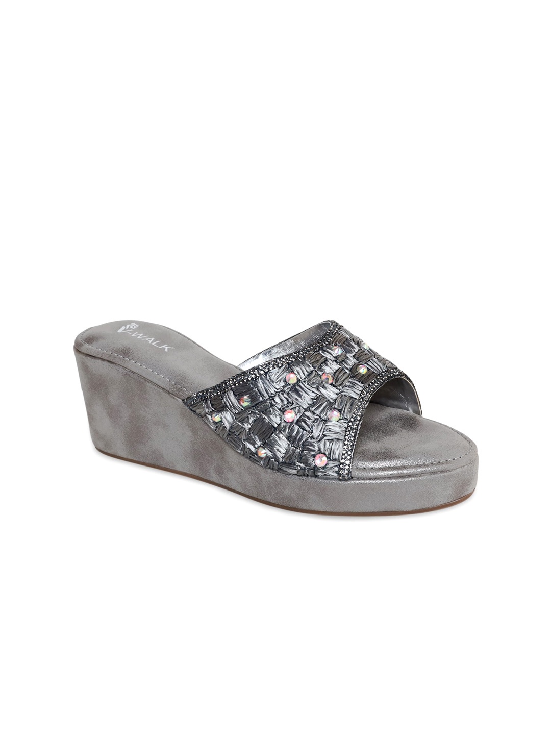

V-WALK Embellished Flatform Heels, Metallic