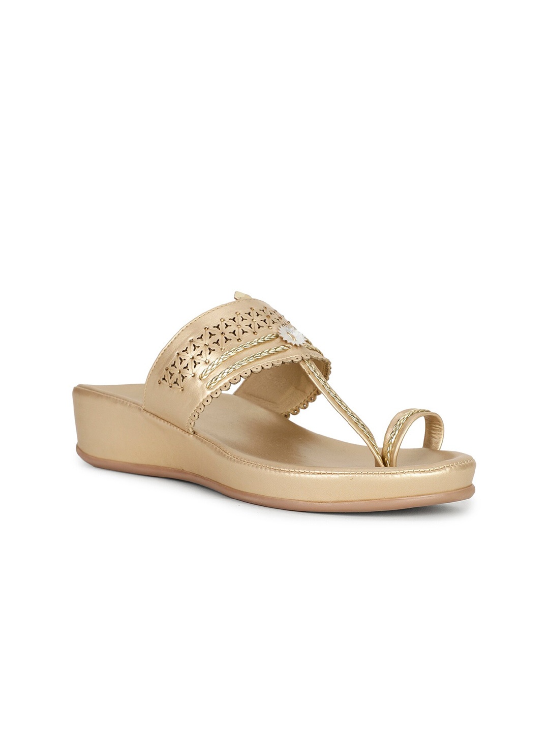 

Bata Embellished Ethnic Wedge Heels, Gold