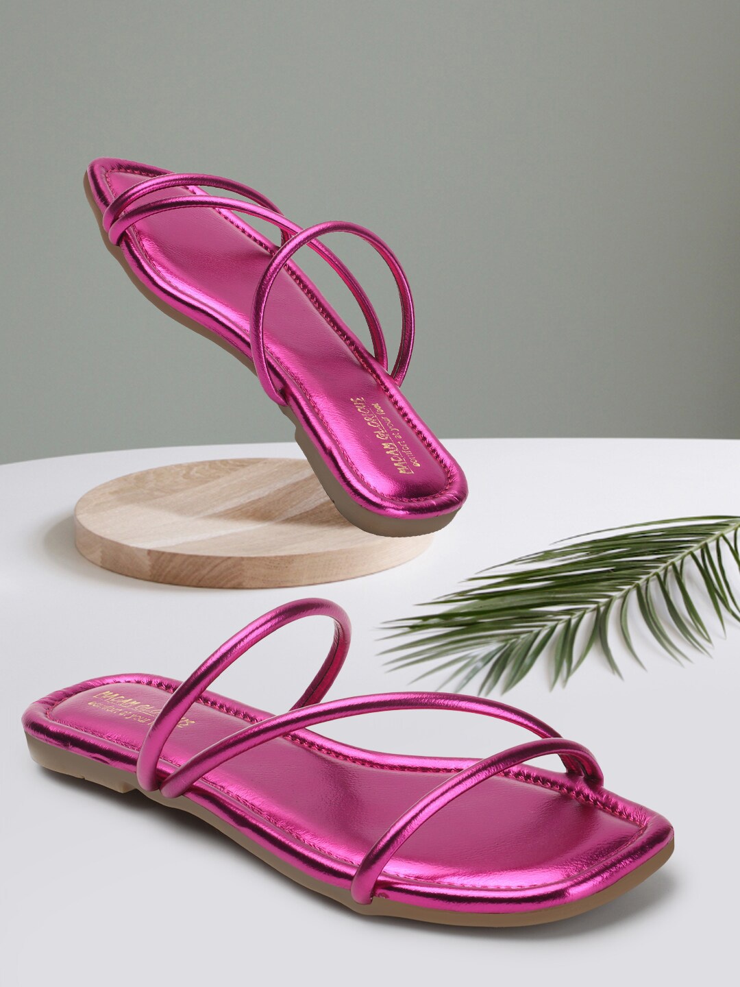 

madam glorious Slip-On Open Toe Flats, Pink