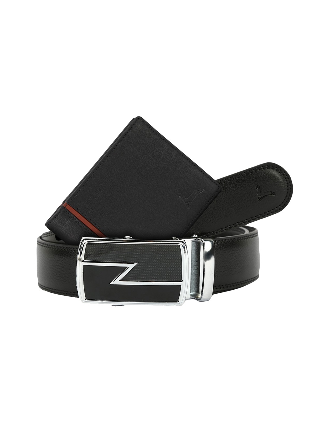 

Pacific Gold Men Leather Accessory Gift Set, Black
