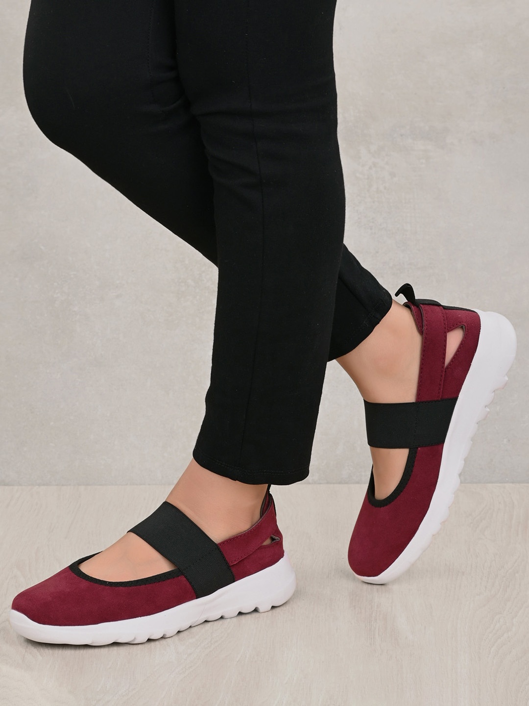 

MISEEN Women Classic Lightweight Suede Slip-On Sneakers, Burgundy